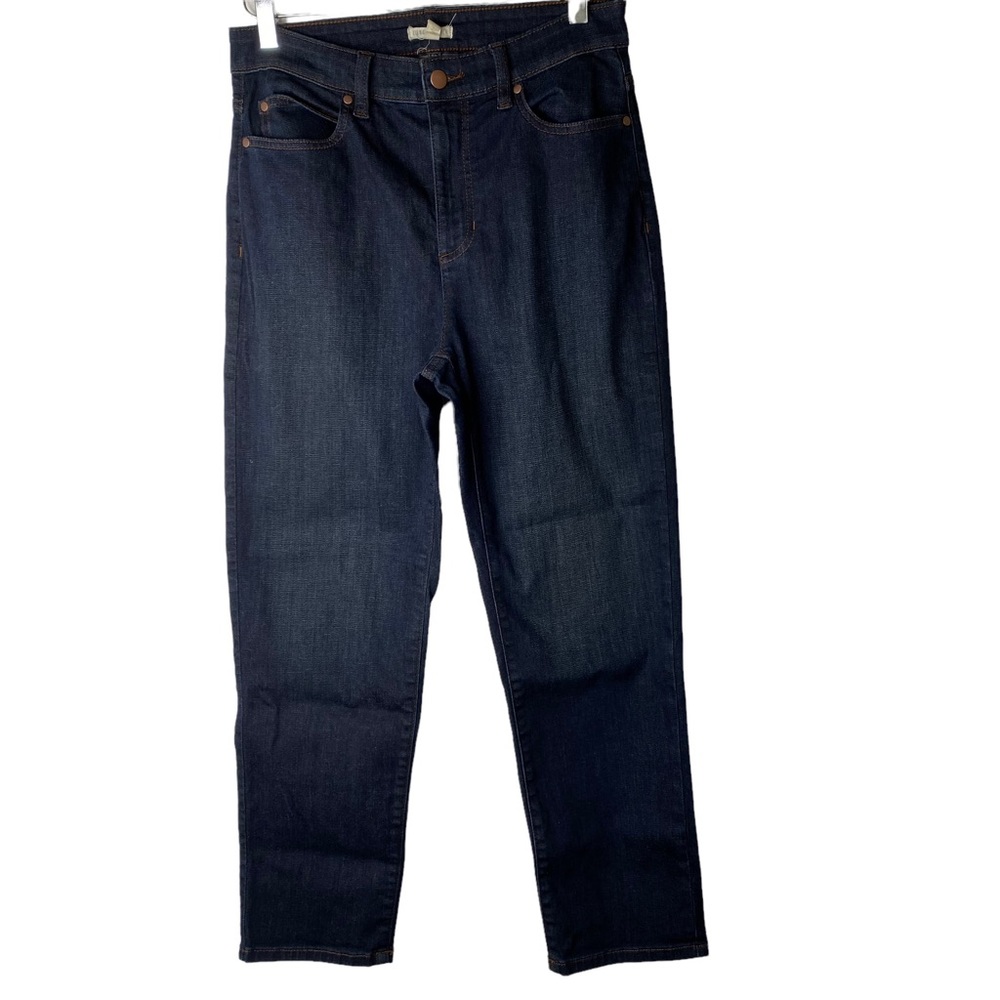 Eileen Fisher Organic Cotton Dark Wash Ankle Straight Leg Crop Jeans Size 6 - Picture 5 of 11